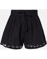 Ulla Johnson - Elowen Embroidered Cotton Poplin Shorts - Lyst