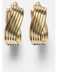 STONE AND STRAND - Ohrringe Swerve Aus 10Kt Gelbgold - Lyst