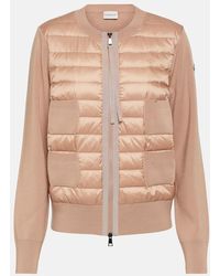 Moncler - Giacca Tricot in lana con imbottitura - Lyst