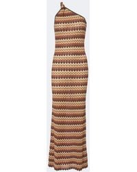 Faithfull the Brand - Joie Chevron One-Shoulder Lame Maxi Dress - Lyst