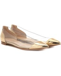 Gianvito Rossi Plexi Patent Leather Ballet Flats - Metallic