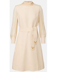 Valentino - Wool And Silk Crepe Couture Minidress - Lyst