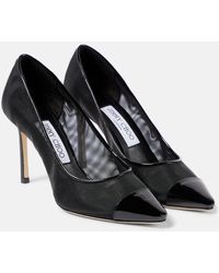 Jimmy Choo - Romy 85 Patent Leather-trimmed Pumps - Lyst