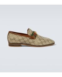 Gucci - Paride Web Stripe-embellished Canvas Loafers - Lyst