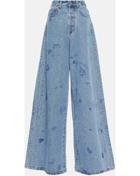 Vetements - Printed Low-rise Wide-leg Jeans - Lyst