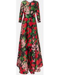Carolina Herrera - Floral Silk Gazar Gown - Lyst
