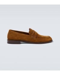 Manolo Blahnik - Perry Suede Penny Loafers - Lyst