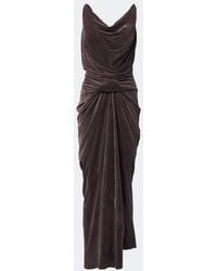Rick Owens - Strutter Draped Gathered Velvet Maxi Dress - Lyst