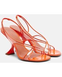 AMINA MUADDI - Sandales Lena 90 En Pvc Et Cuir Verni - Lyst