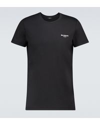 Balmain T-Shirt Peaching aus Baumwolle - Schwarz