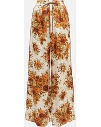 ALÉMAIS - Alemais Derby Floral Wide-leg Silk Pants - Lyst