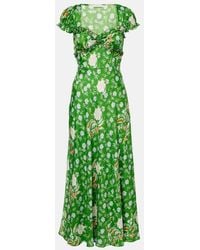 Doen - Valerine Floral Silk Satin Maxi Dress - Lyst