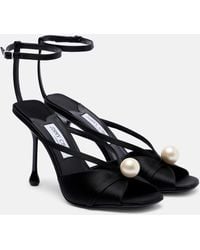 Jimmy Choo - Siva 95 Embellished Satin Sandals - Lyst