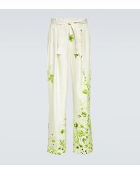 King & Tuckfield - Floral Belted Straight Pants - Lyst