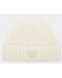 Prada - Ribbed-Knit Virgin Wool Beanie - Lyst
