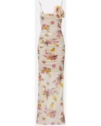 Blumarine - Floral-Applique Floral Jersey Maxi Dress - Lyst