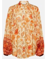 Zimmermann - Floral-print Ramie Blouse - Lyst