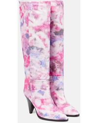 Isabel Marant - Ririo Printed Leather Knee-high Boots - Lyst