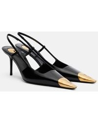 Saint Laurent - Jeanne 75 Leather Slingback Pumps - Lyst