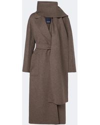 Max Mara - Scarf-Detail Virgin Wool Wrap Coat - Lyst