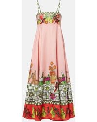 ALÉMAIS - X Greg Sindel Contessa Printed Linen Maxi Dress - Lyst