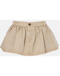 Miu Miu - Minigonna Di Jeans Con Balze - Lyst