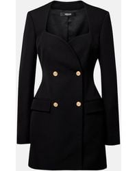 Versace - Double-Breasted Wool Minidress - Lyst