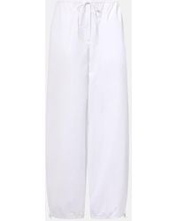 TOTEME - Cotton Poplin Wide-Leg Pants - Lyst