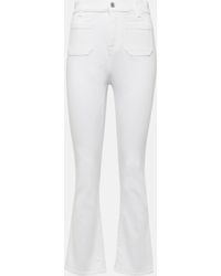 7 For All Mankind - Jean flare raccourci a taille haute - Lyst
