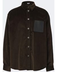 Loewe - Leather-Trimmed Cotton Corduroy Shirt - Lyst