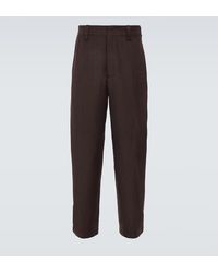 Lemaire - Wool And Linen Gabardine Wide-leg Pants - Lyst