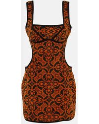 Marine Serre - Vestido Corto De Algodon Con Abertura - Lyst