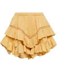 Étoile Isabel Marant Jocadia Embroidered Gauze Miniskirt - Yellow