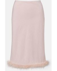 Dorothee Schumacher - Soft Vibes Feather-Trimmed Midi Skirt - Lyst