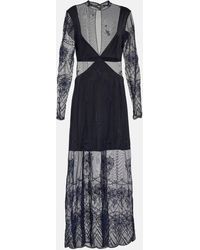 Rabanne - Satin And Lace Cutout Maxi Dress - Lyst