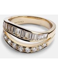 Anita Ko - Two Row Wave 18Kt Ring With Diamonds - Lyst