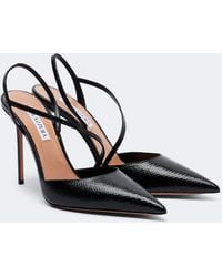 Aquazzura - Dynasty Snake-Effect Leather Pumps - Lyst