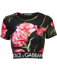 Dolce & Gabbana Bedrucktes Cropped-Top - Rot