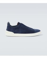 Zegna - Sneakers Triple Stitch in suede - Lyst