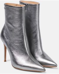 Gianvito Rossi - Metallic Leather Ankle Boots - Lyst