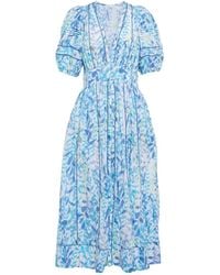 Poupette - Reine Floral Cotton Midi Dress - Lyst