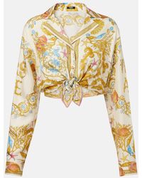Versace - Short Shirt With "Underwater Barocco" Print - Lyst