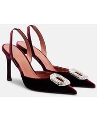 AMINA MUADDI - Camelia 90 Velvet Slingback Pumps - Lyst