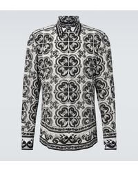 Dolce & Gabbana - Silk Shirt With "Majolica" Print - Lyst
