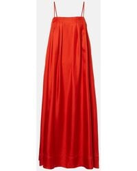 Asceno - Heather Silk Twill Maxi Dress - Lyst