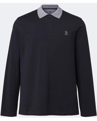 Brunello Cucinelli - Logo Cotton Jersey Polo Shirt - Lyst