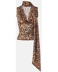 Blumarine - Leopard-Printed Jersey Top - Lyst