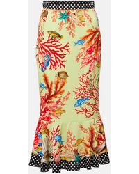 Dolce & Gabbana - Capri Printed Silk-blend Midi Skirt - Lyst
