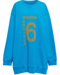 abbigliamento da palestra e sportivo da Felpe FELPA STAMPA HAIRMM6 by Maison Martin Margiela in Cotone di colore Bianco Donna Abbigliamento da Activewear 