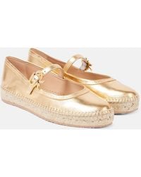 Gianvito Rossi - Elda Metallic Leather Espadrilles - Lyst